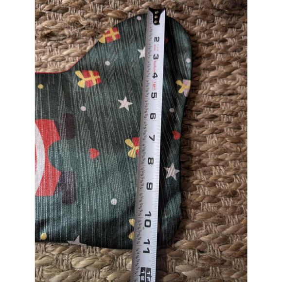 New Santa Christmas Stocking Green Red Shimmer Holiday Holly Lane 20" - Picture 9 of 10